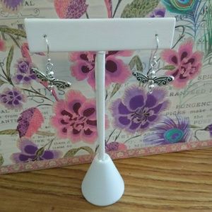 Silver Butterfly pierced earrings